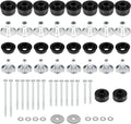Body cab mount bushing kit with black rubber bushings and silver steel studs