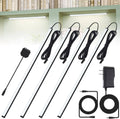 LED display case light kit with slim bar lights, black cables, and power adapter
