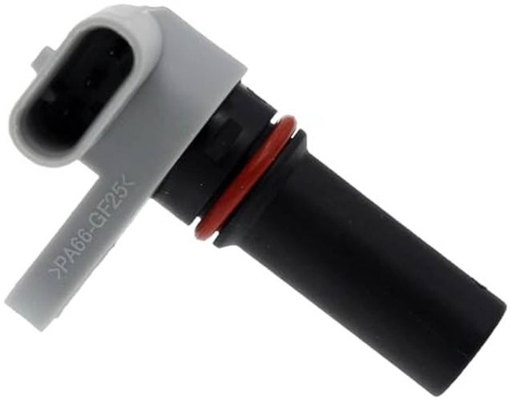 Engine camshaft position sensor with gray connector housing, black nozzle, red seal ring