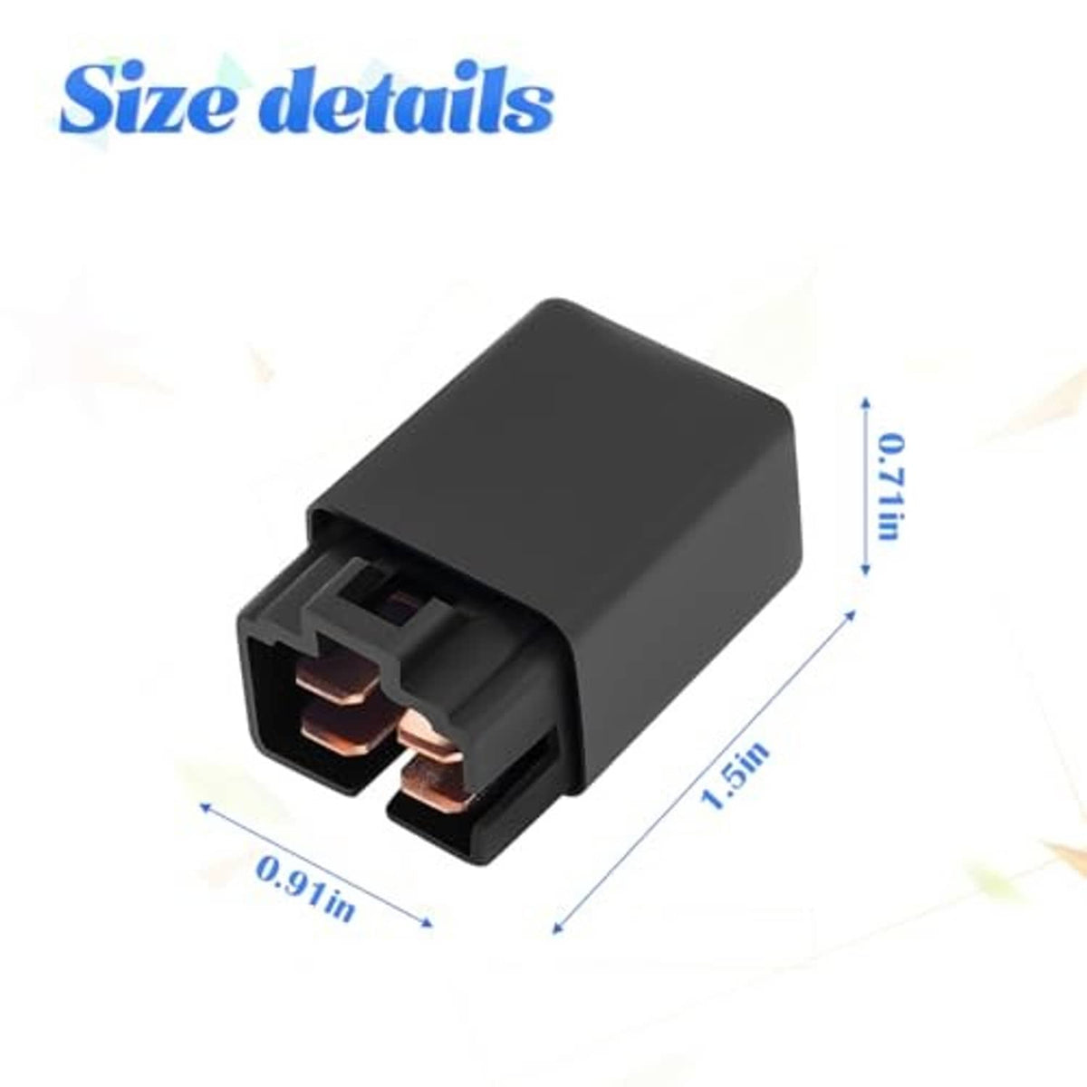 Automotive 4-pin AC control relay with black housing and copper contact terminals