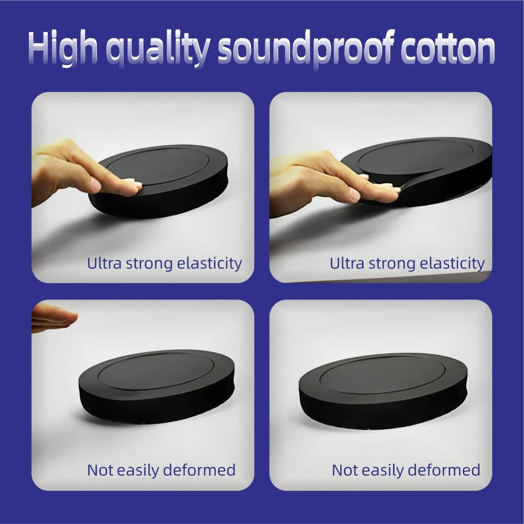 Black circular speaker foam bass blocker ring with matte surface and adhesive backing