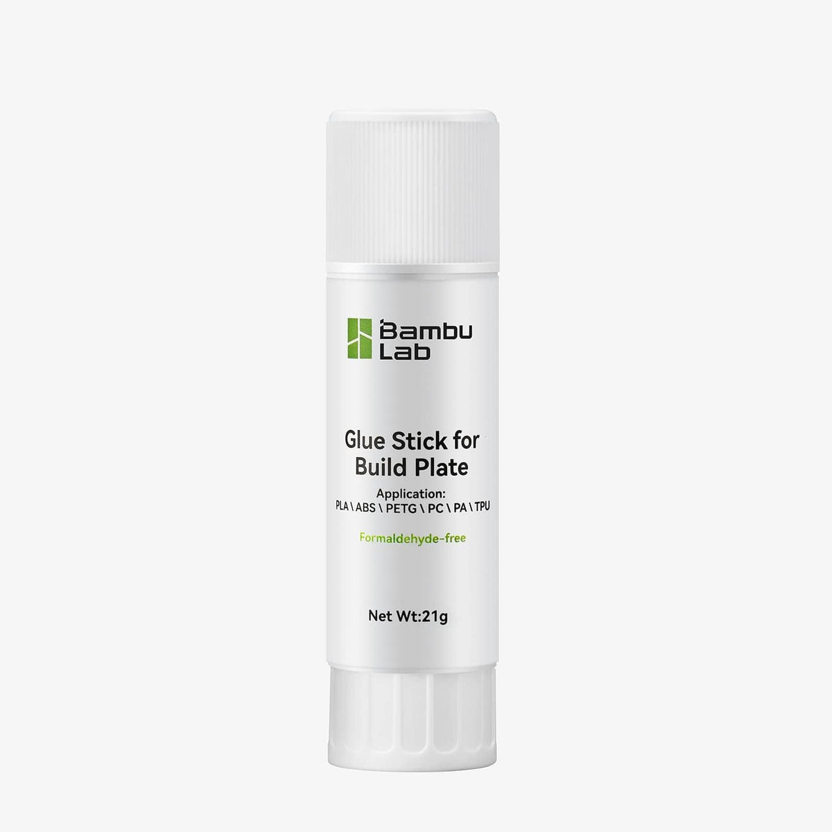 Bambu Lab glue stick for build plate, white capped cylinder bottle