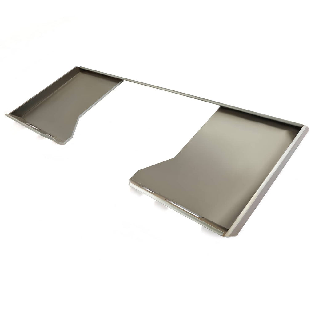 Gray hollow skid steer mount adapter plate with two angled mounting platforms