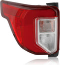 Red left rear LED tail light assembly with clear lens and white reflector