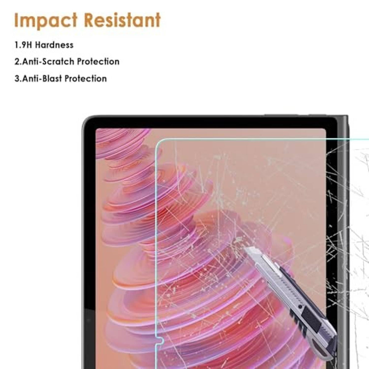 Clear tempered glass screen protector, impact-resistant with anti-scratch