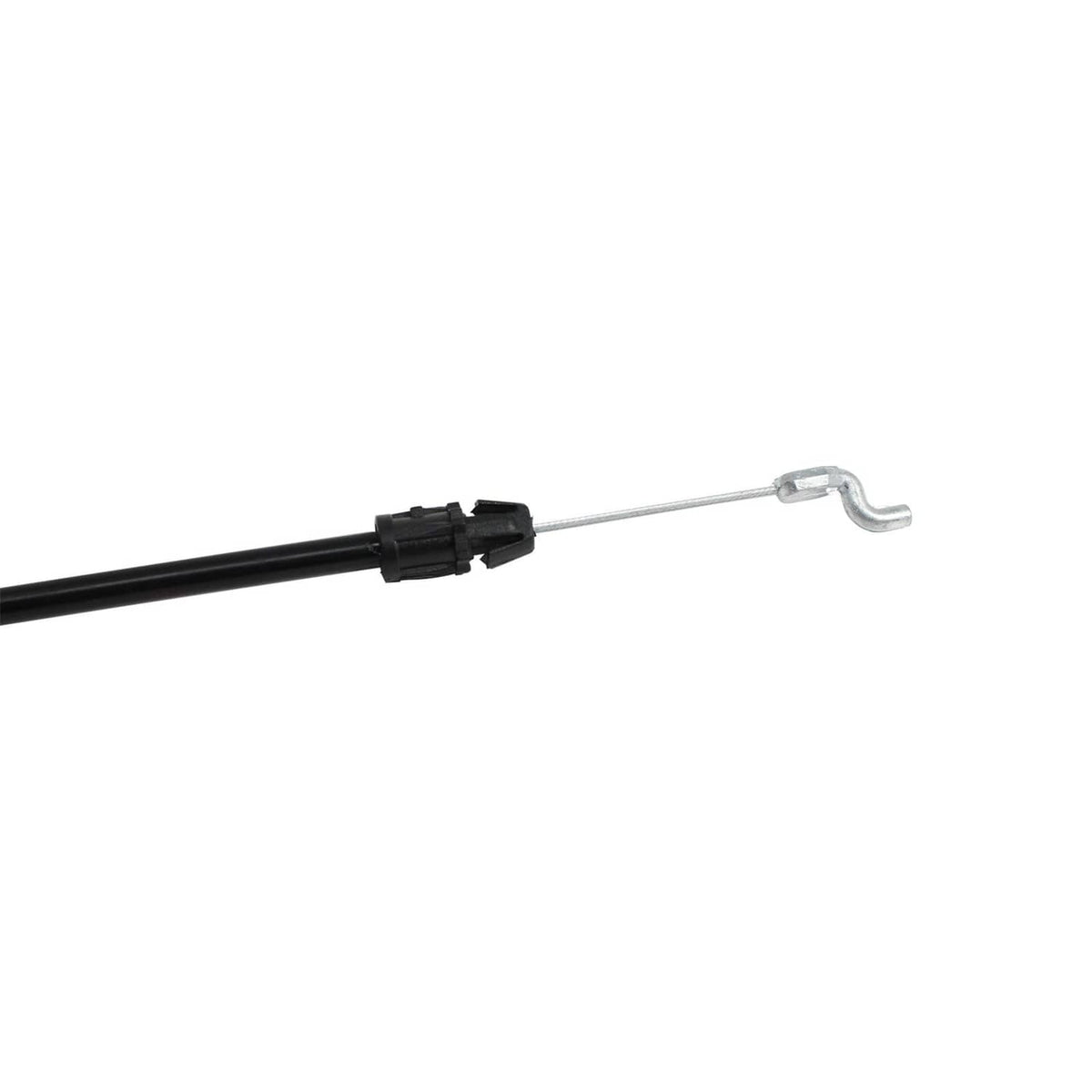 Engine zone control cable replacement: black cable with metal hook and connector