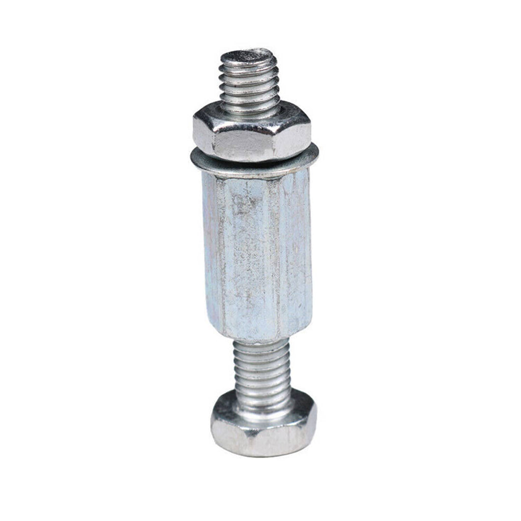 Hex-headed puller bolt with long threaded shaft and washer base