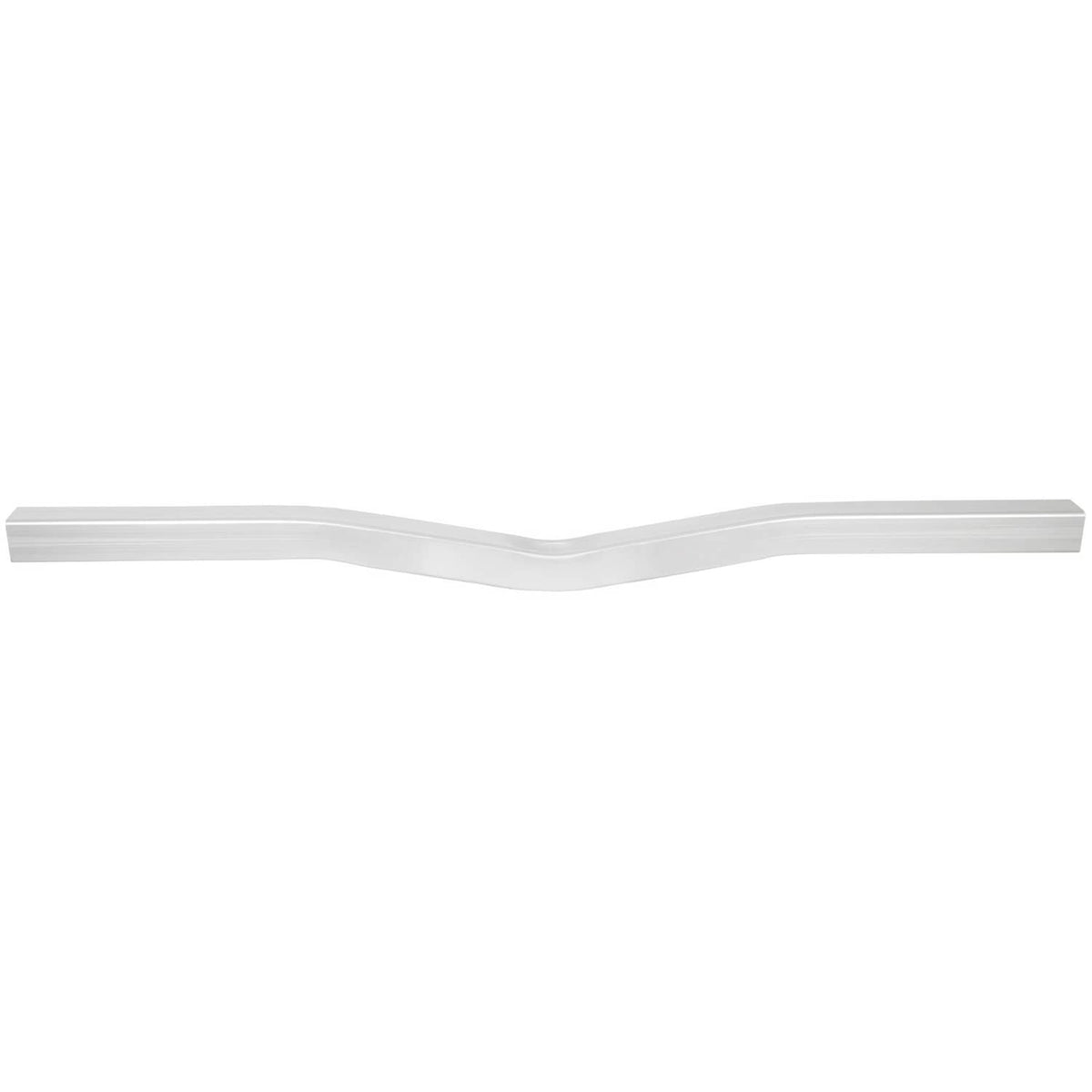 Silver square tube boat trailer crossmember with V-bend profile, 3x3 inch size