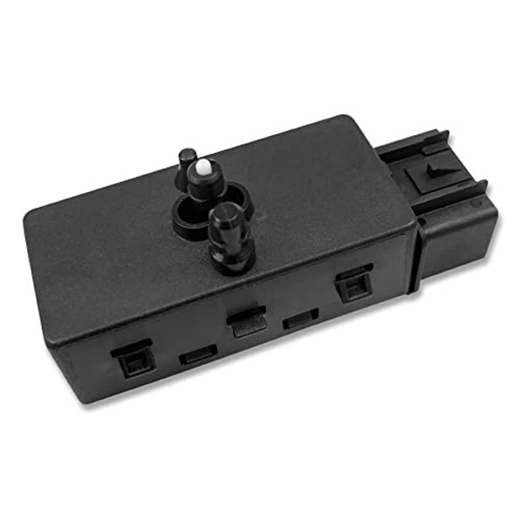 Power seat adjuster switch with black top buttons and side connector ports