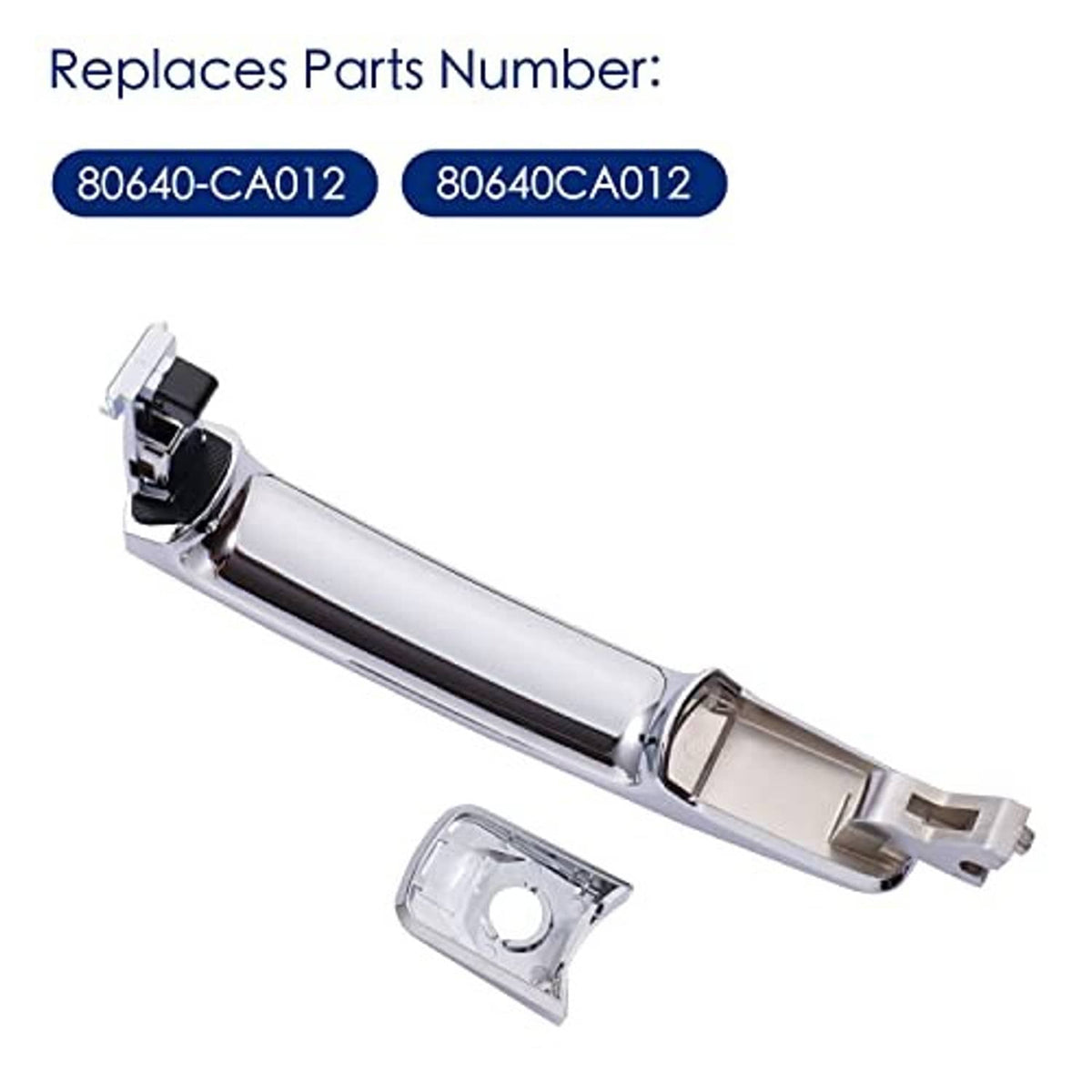 Chrome exterior door handle assembly with clear bezel and bracket