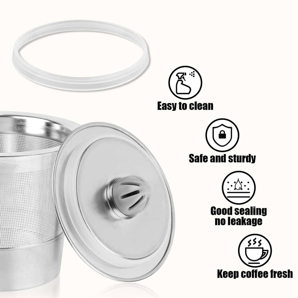 Transparent silicone gasket ring with vented stainless lid for leak-resistant seal