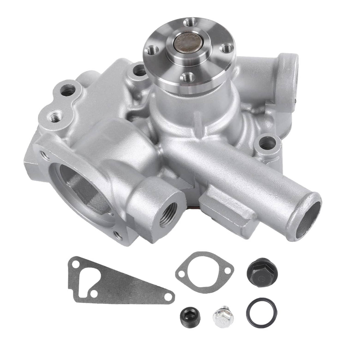 Engine water pump with gasket and O-ring kit, silver metal housing