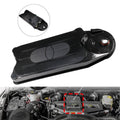 Black crankcase ventilation filter with circular port and mounting holes