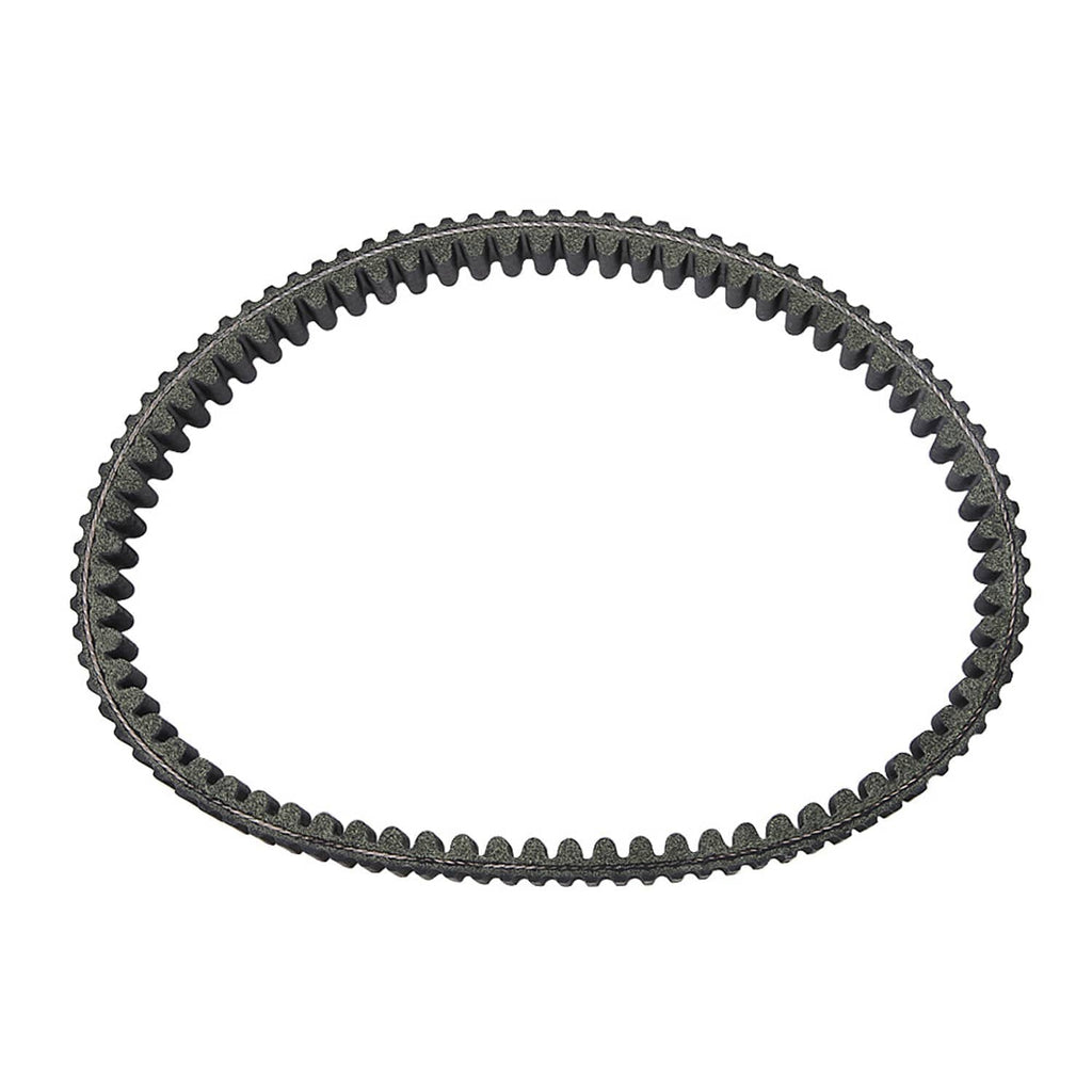 Drive belt loop, black ribbed toothed belt with textured outer edge