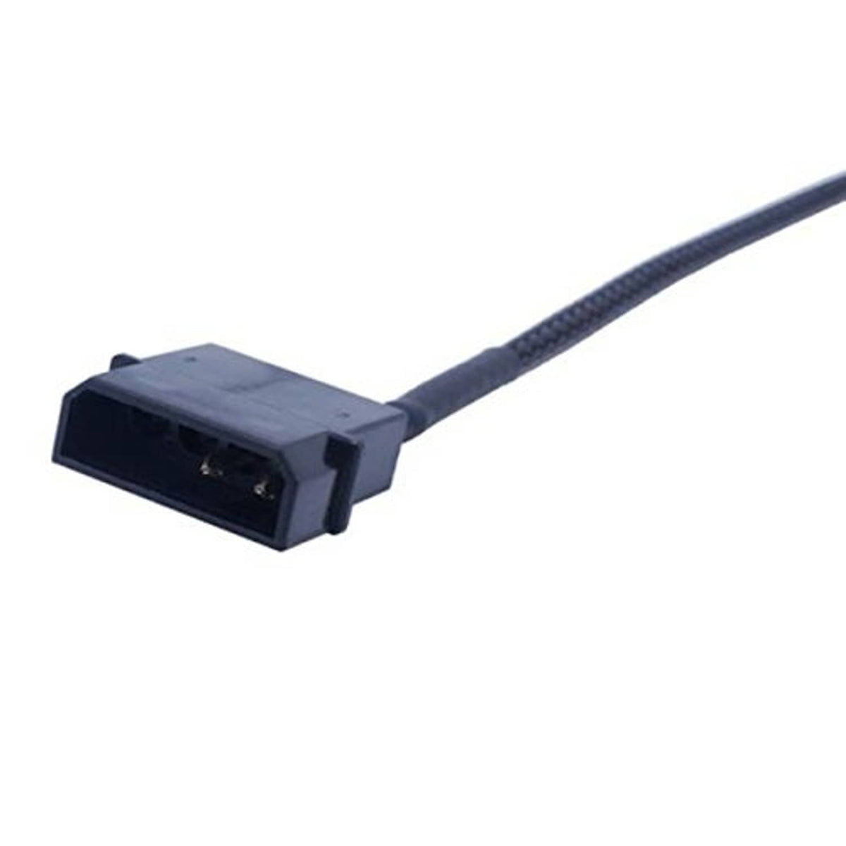 4-pin fan power connector housing on black adapter cable