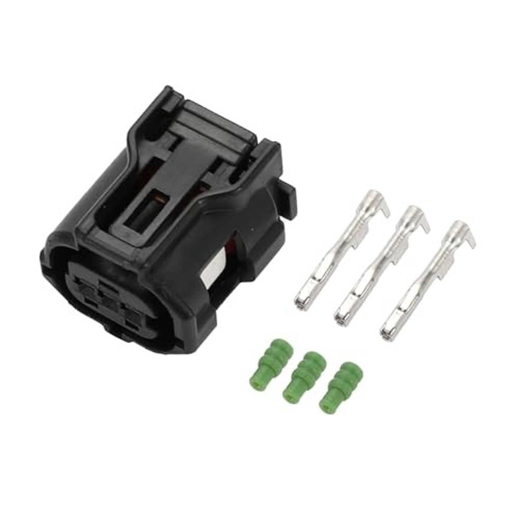 3-pin sensor connector plug kit with metal pins and green insulator seals