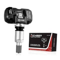 Variable-angle TPMS sensor with black body and silver metal valve stem