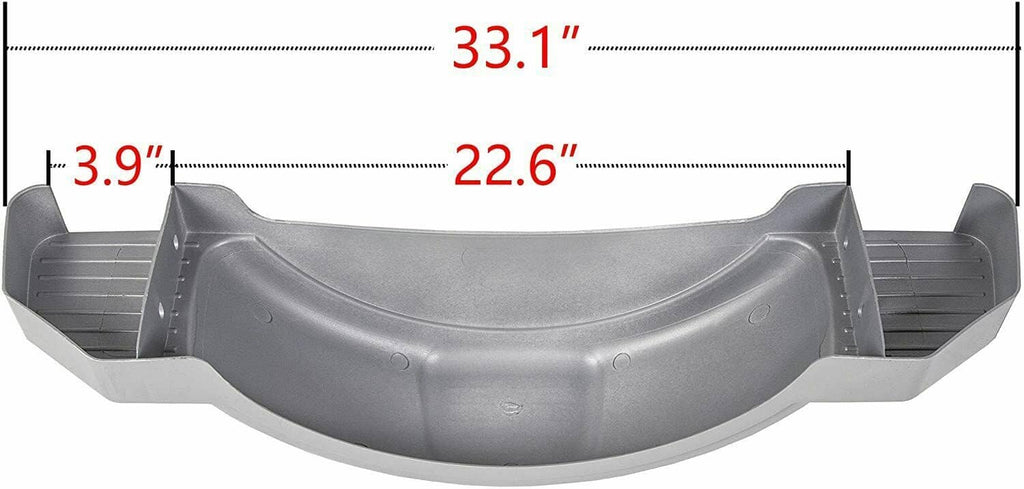 Gray trailer fender step with ribbed tread and side mounting brackets