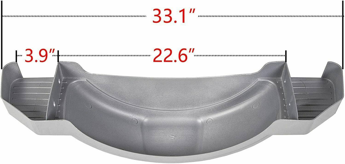 Gray trailer fender step with ribbed tread and side mounting brackets