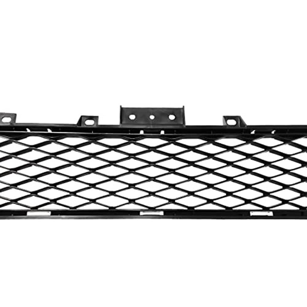 Front bumper grille cover, black diamond grid mesh with metal mounting holes