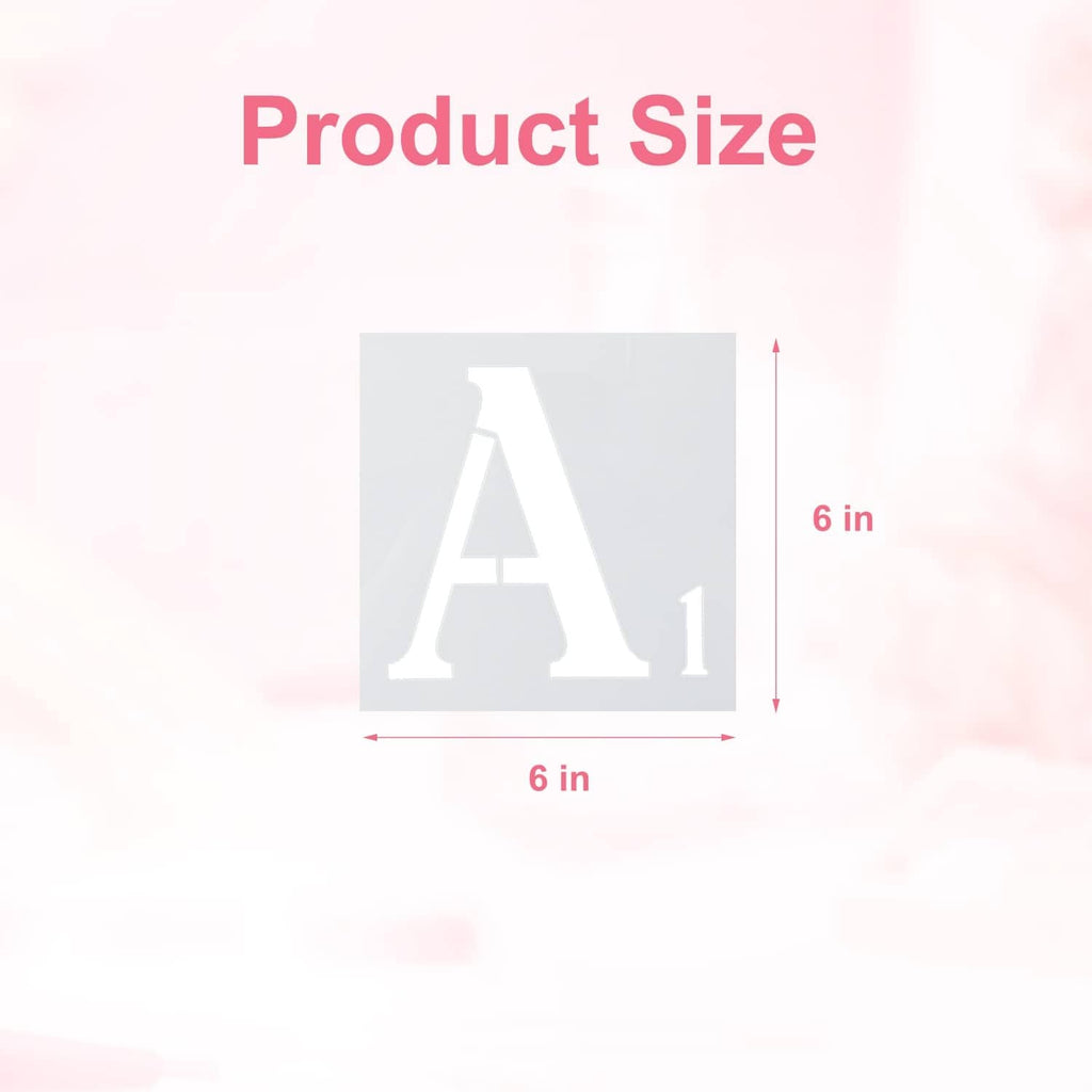 6-inch reusable plastic stencil template showing letter A size markings