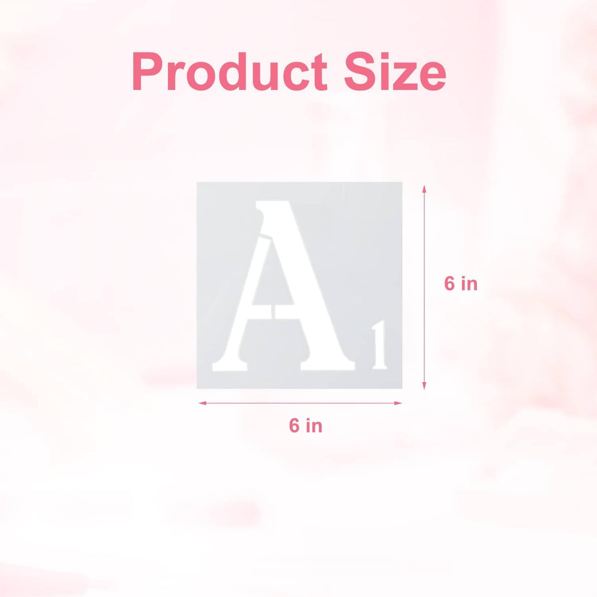 6-inch reusable plastic stencil template showing letter A size markings