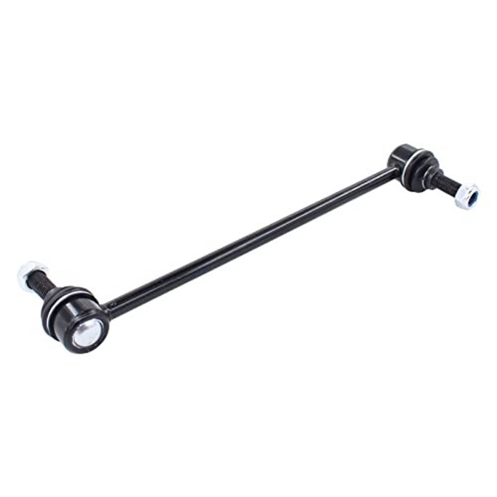 Front sway bar link with black rod, chrome bolts, and rubber bushings