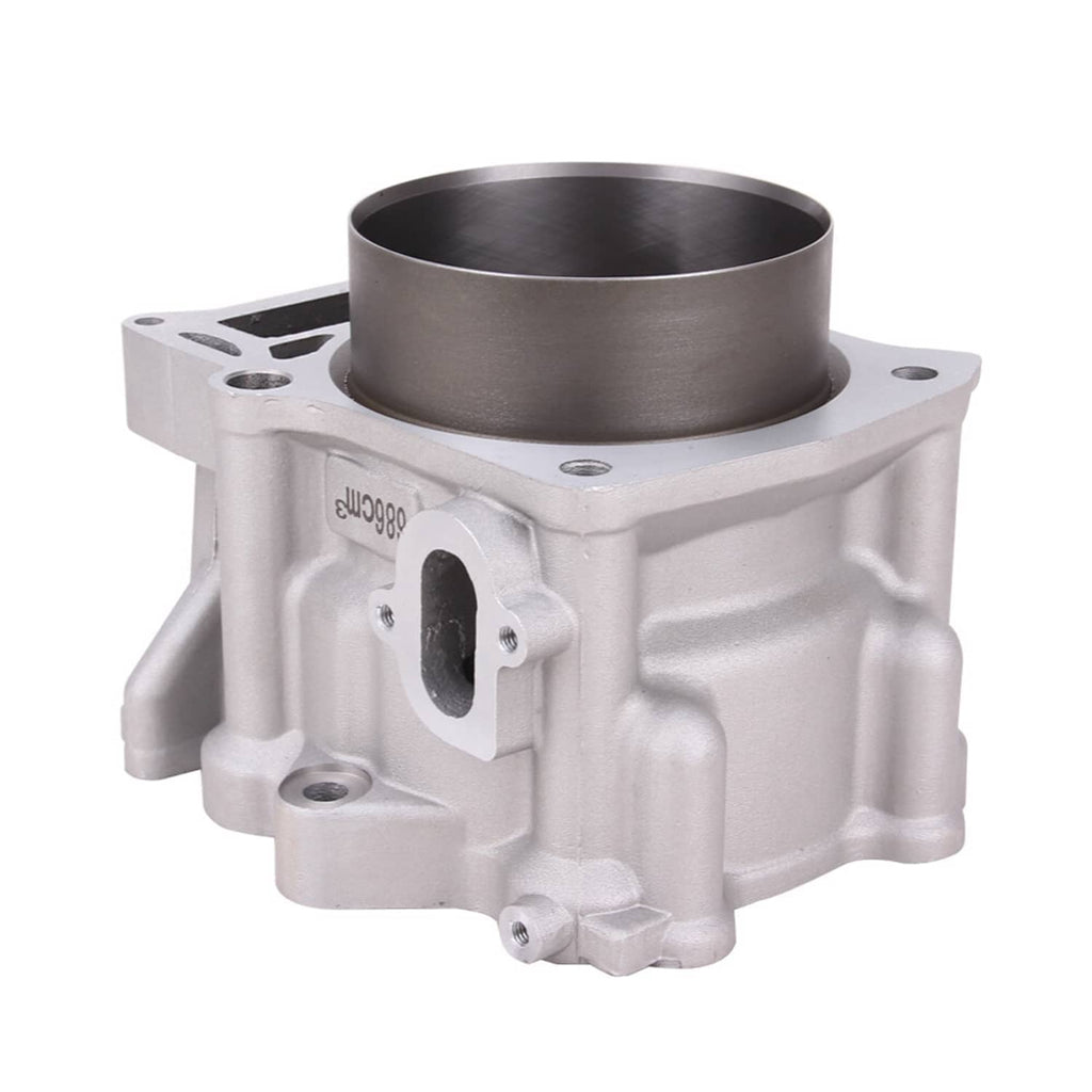 Engine cylinder block with cylinder bore and side mounting bracket, silver aluminum