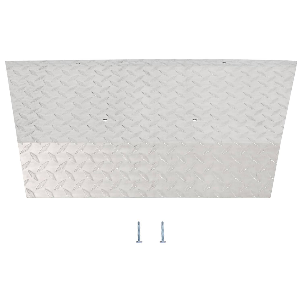Aluminum diamond plate bumper cover panel, silver with diamond texture and two screw holes