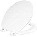 White round toilet seat lid and seat front profile with smooth enameled finish
