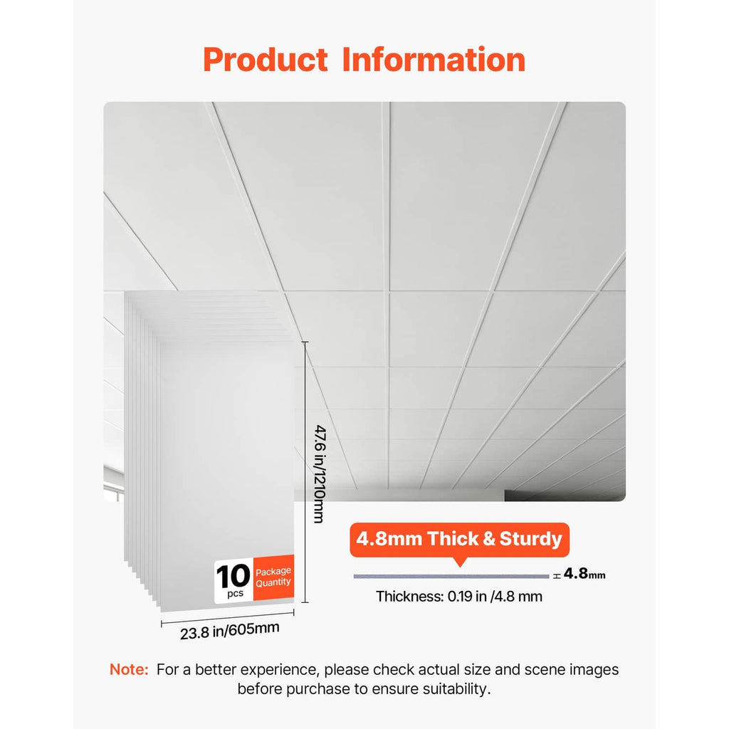 White drop ceiling tiles with recessed seams for grid ceiling installation.