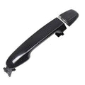 Black exterior door handle with smooth grip and curved end cap