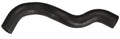 Black molded coolant hose with curved, wavy shape and angled ends