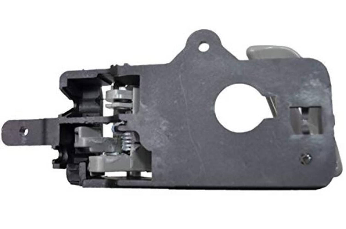 Gray interior inside door handle mechanism, exposed components, left side