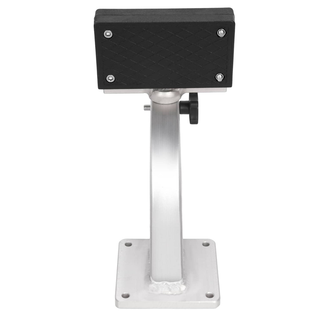 Trolling motor bracket with black mounting plate and vertical post base