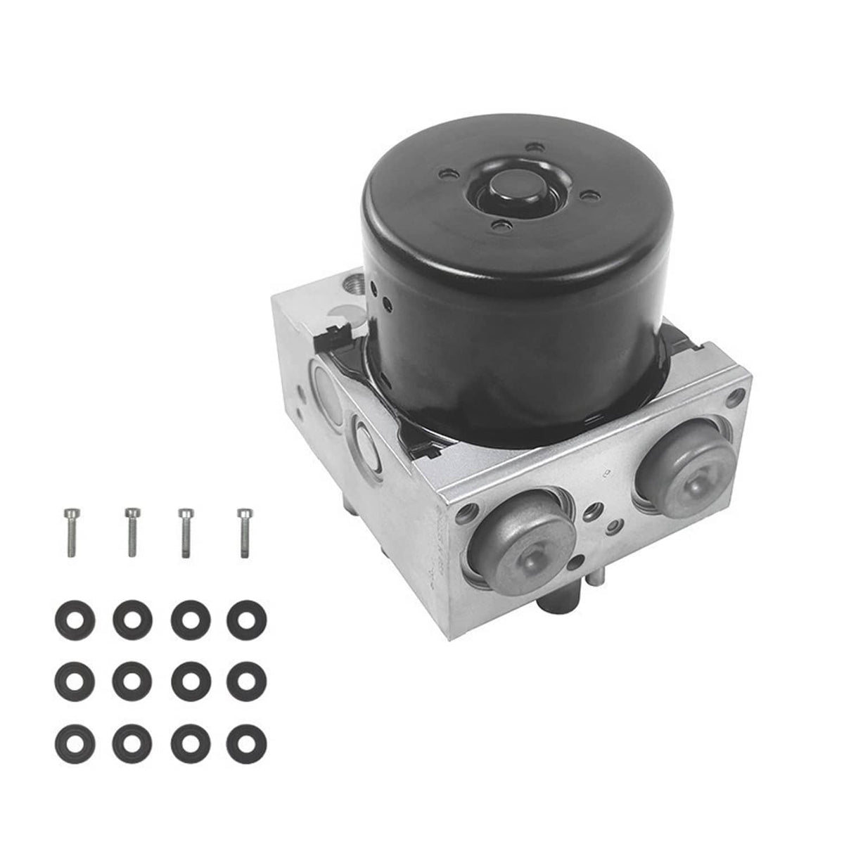 ABS control module unit 68067457AA angled front view with black top and bolts included