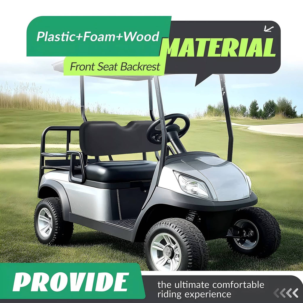 Black front seat backrest cushion with smooth rounded design