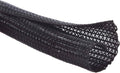 Black braided split cable sleeve, close-up view