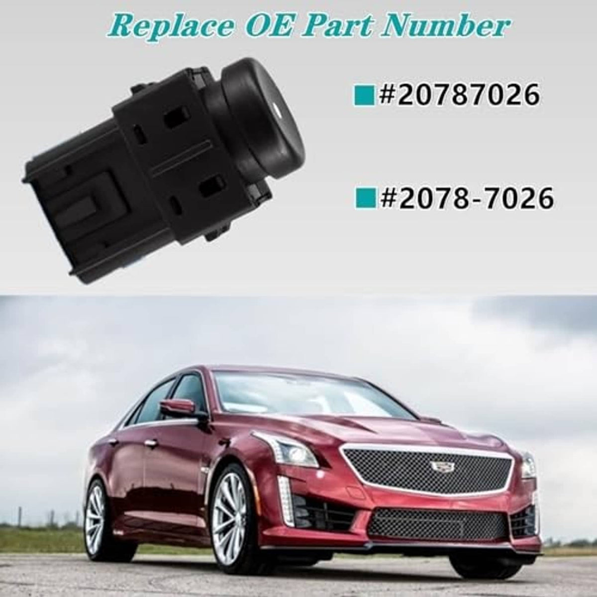 Black door lock switch with round actuator and rectangular mounting bracket
