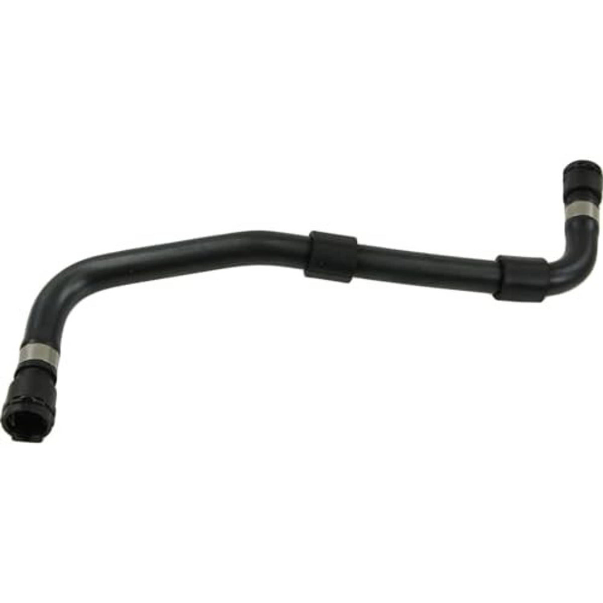 Rein black water hose with curved profile and ribbed end couplings