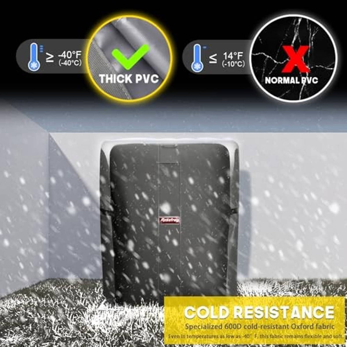 Waterproof air conditioner cover with raindrop texture and front access flap
