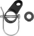 Black bike trailer hitch coupler with U-bolt mount and included lock pin