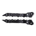 Pair of black front bumper fender bracket support mounts with circular mounting holes