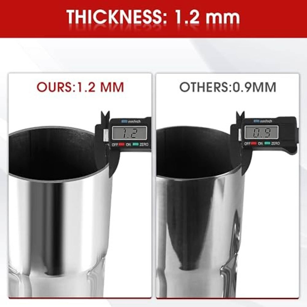 Stainless steel exhaust tubing with 1.2 mm wall thickness, smooth polished surface