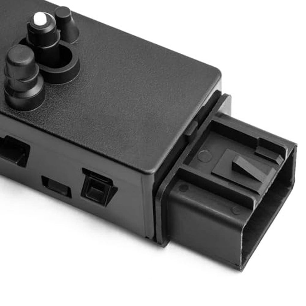 Power seat switch side view with gray housing and large connector socket