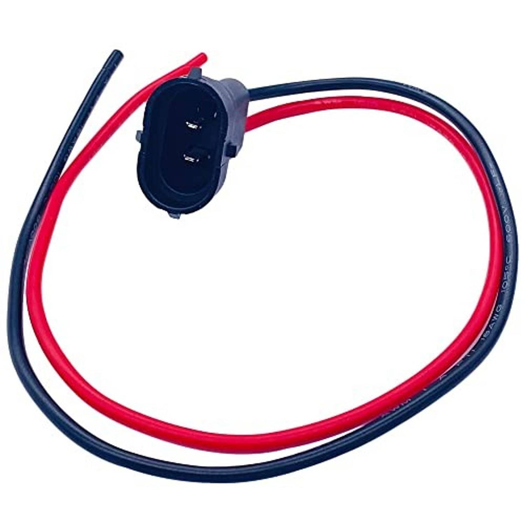 Single headlight pigtail adapter with dark blue male socket and red/blue wire pigtail