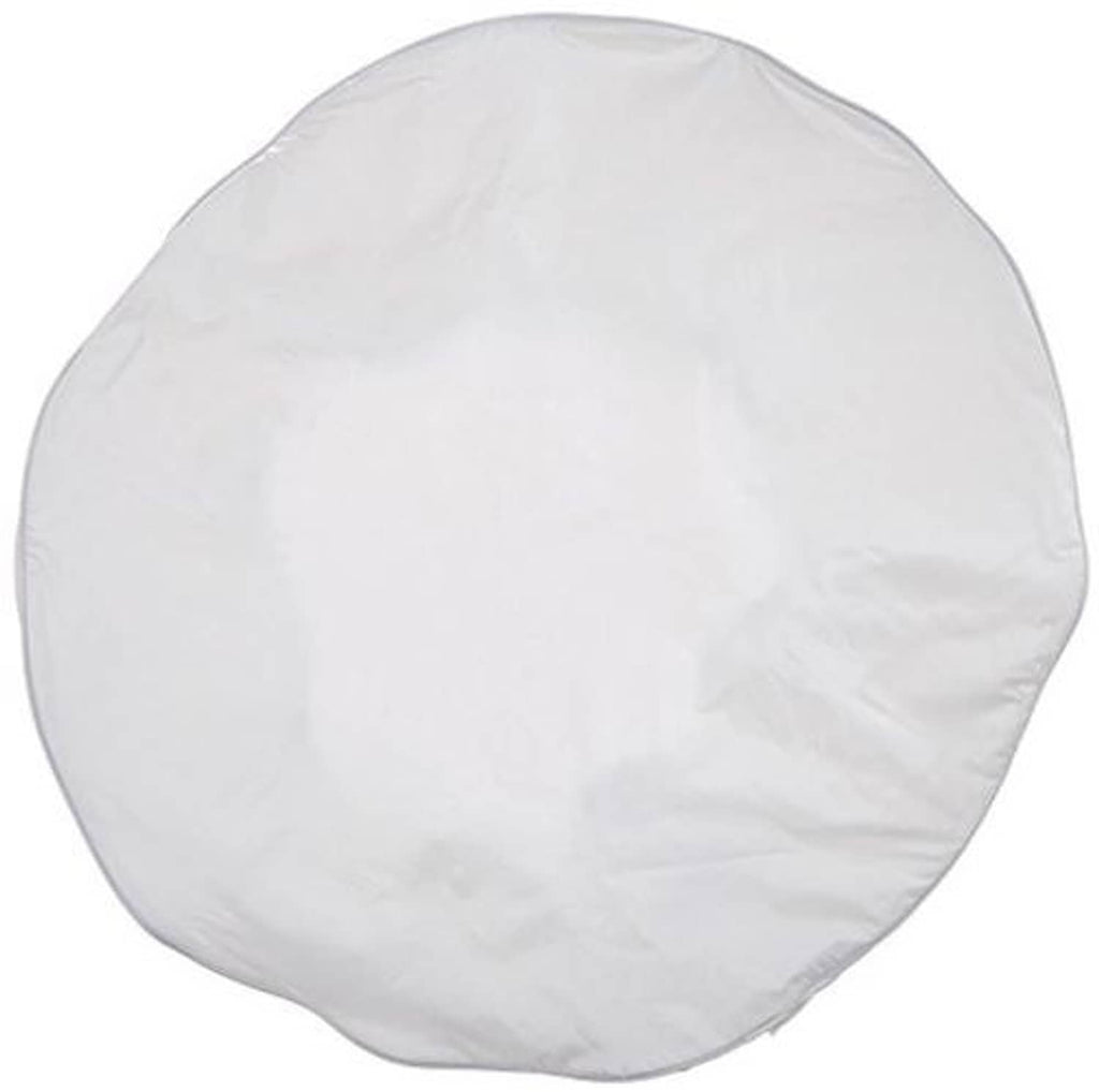 White round spare tire cover with gathered texture and smooth face