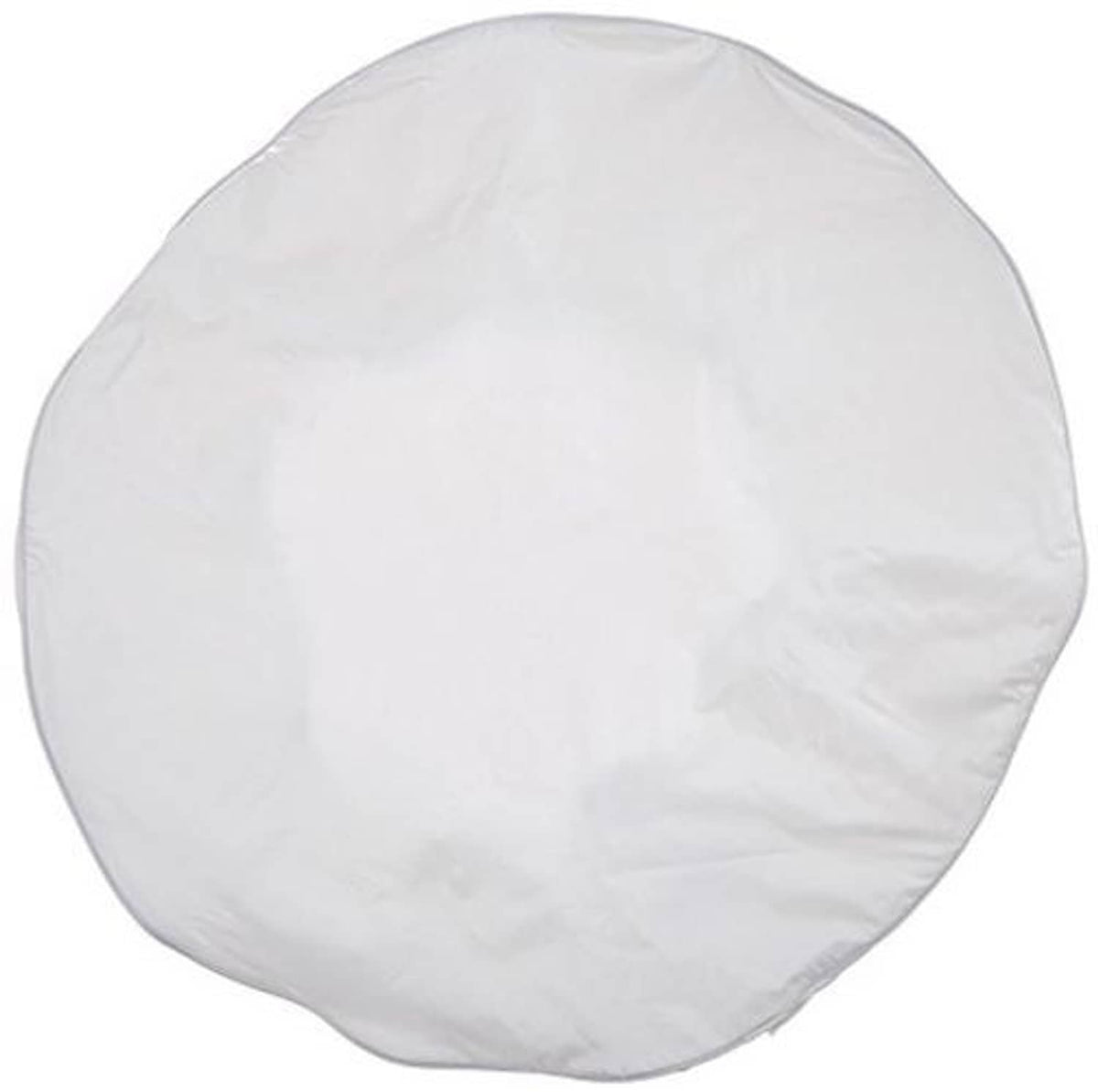 White round spare tire cover with gathered texture and smooth face