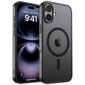 Black iPhone case with circular magnetic ring and dual camera cutouts