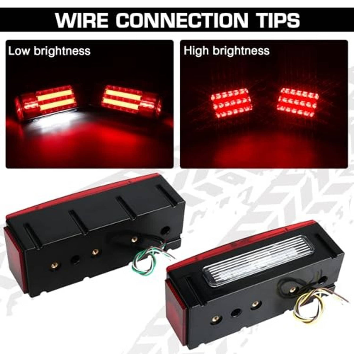 LED trailer light housings with wire connection terminals and multicolor wire leads